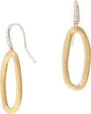 Marco Bicego Jaipur Oval Link Diamond Hook Earrings