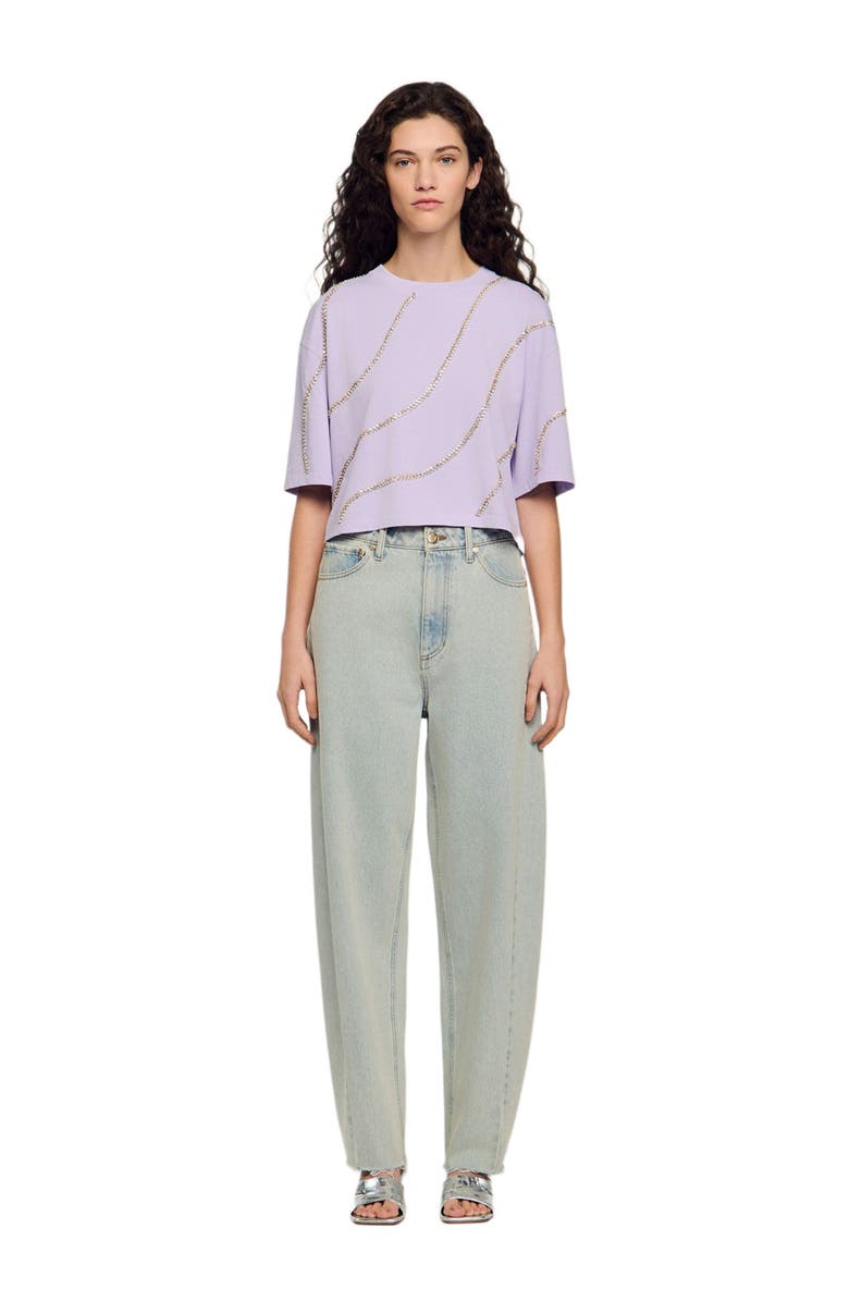 SANDRO Barrel jeans, Alternate, color, Light Bu Jean