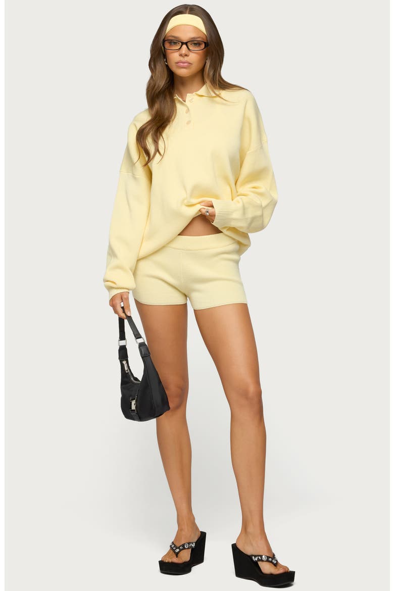 Lorie Rib Shorts, Alternate, color, YELLOW