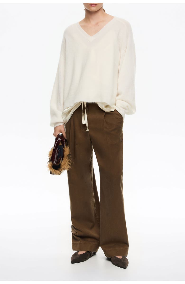 Bimba y Lola Darted Carrot Leg Trousers, Alternate, color, Olive