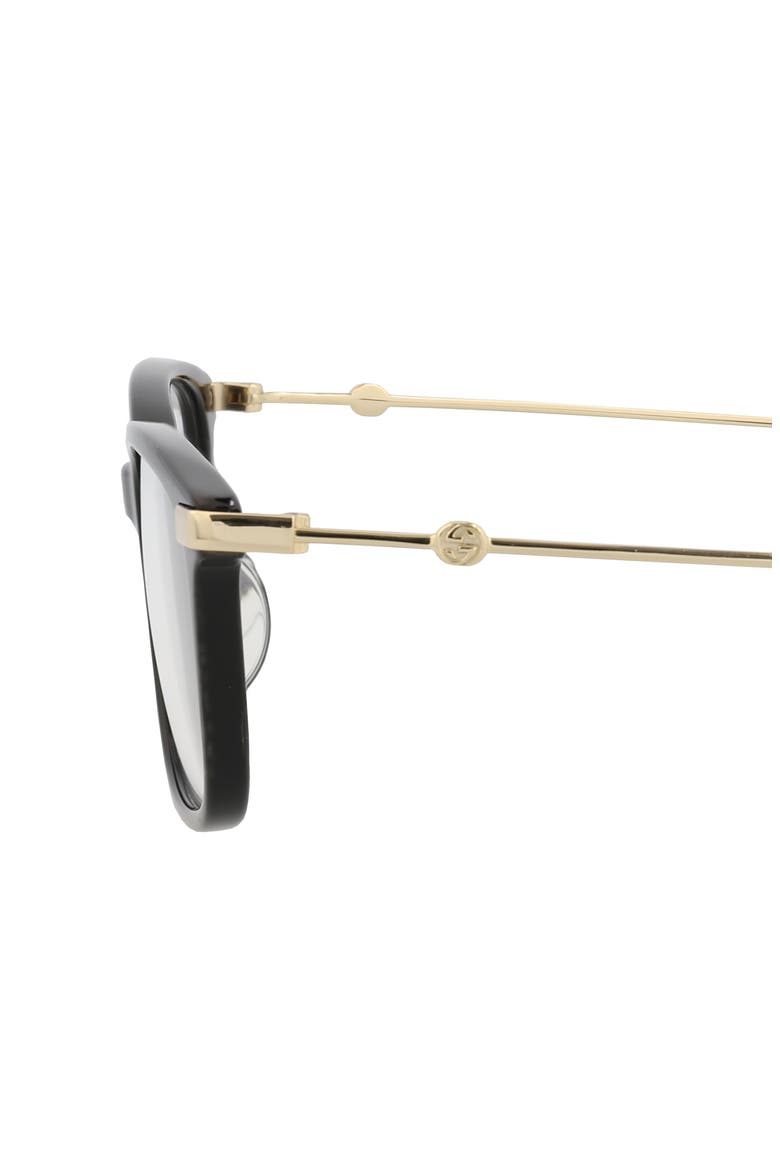 53mm Rectangular Optical Glasses, Alternate, color, BLACK GOLD TRANSPARENT