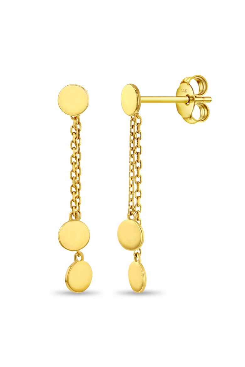 14k Coin Dangle Girl Earrings, Main, color, Gold