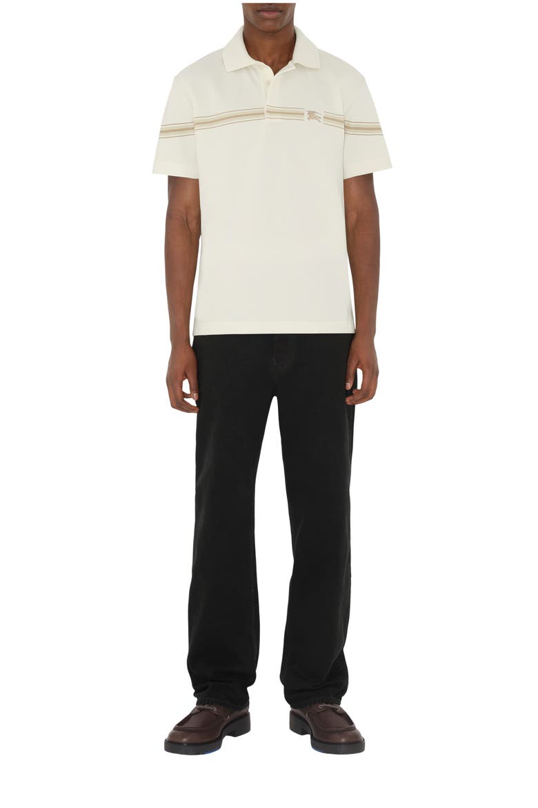 Striped Cotton Polo Shirt, Main, color, Ice
