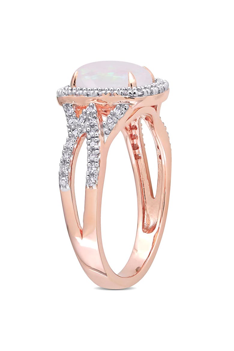 Opal & Diamond Oval Split Shank Ring 10k, Alternate, color, Opal