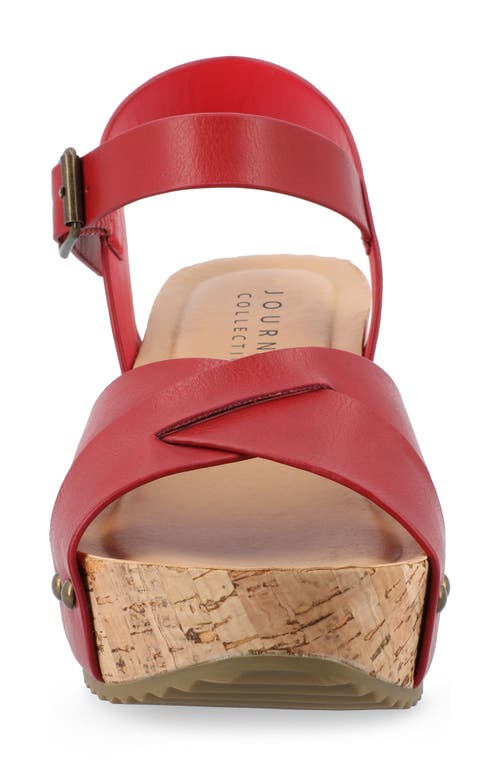 Journee Collection Platform Sandal In Red