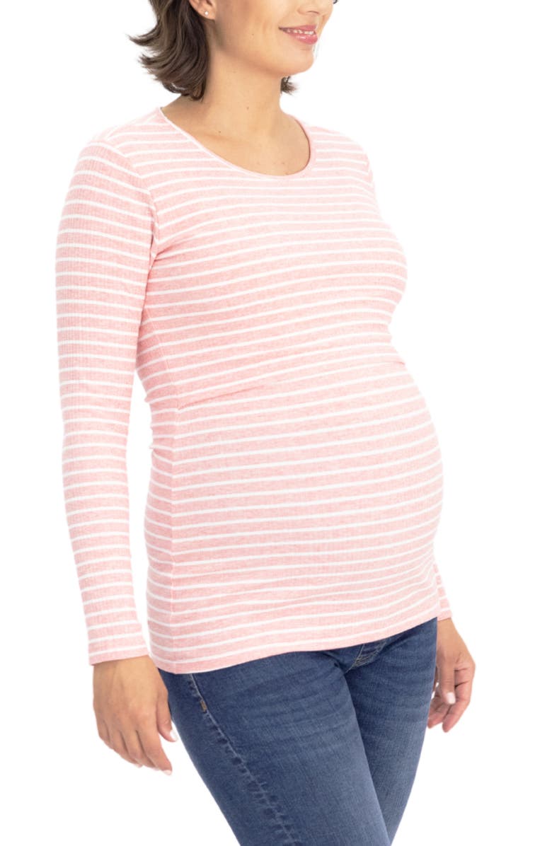 Angel Maternity Stripe Maternity/Nursing Top, Alternate, color,