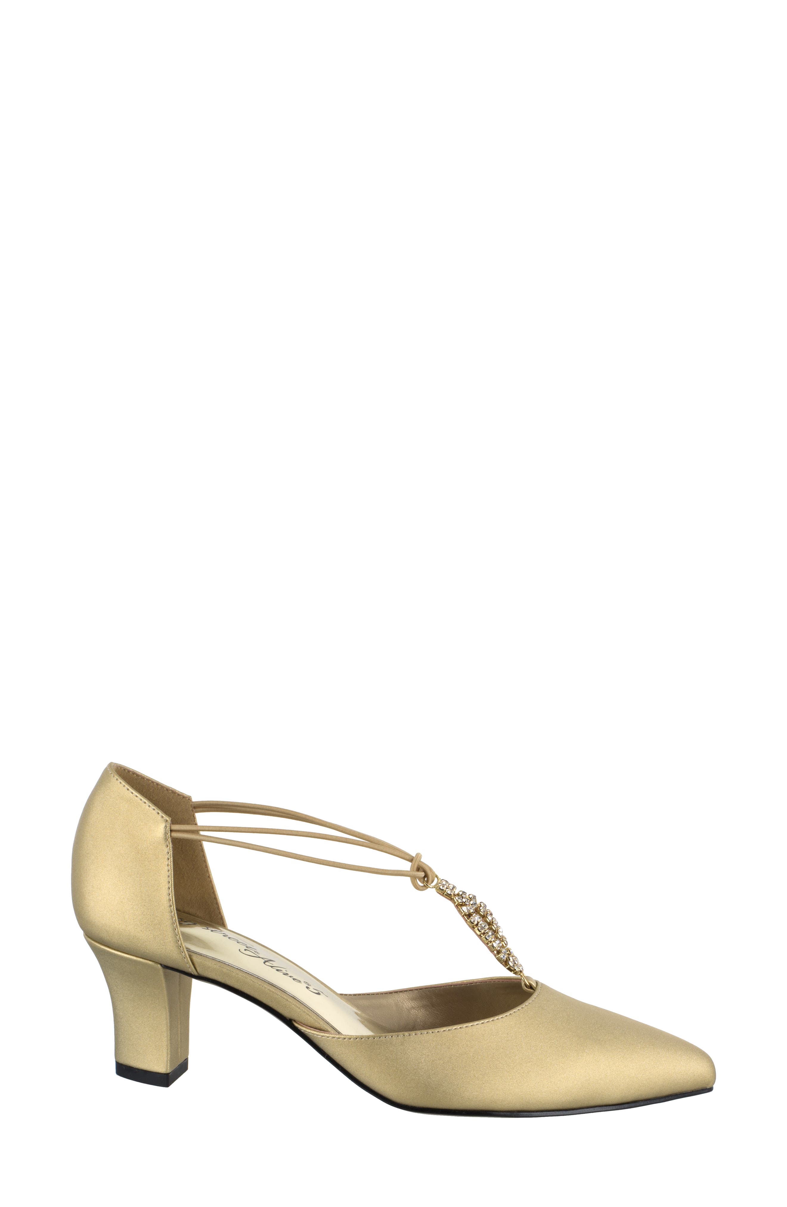 EASY STREET Moonlight Embellished T-Strap Pump - Multiple Widths Available, Alternate, color, Gold Satin