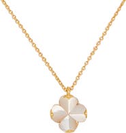 Kate Spade New York spade mother-of-pearl flower mini pendant necklace