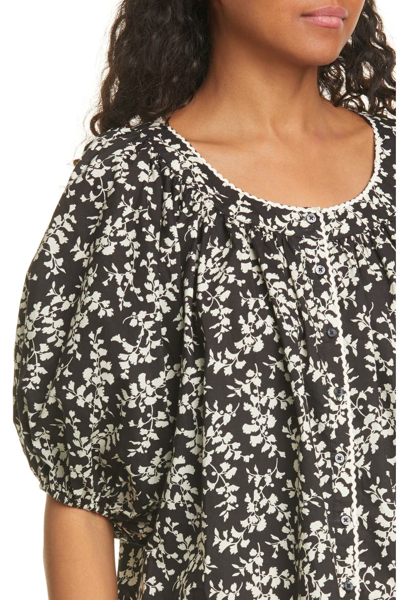 The Elm Floral Puff Sleeve Top, Alternate, color, COTTONWOOD FLORAL