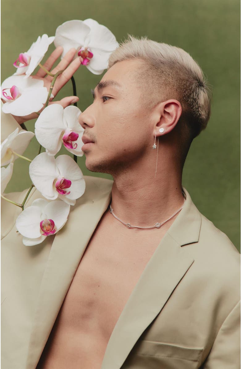 LOUPN Flower Path Necklace, Alternate, color, Silver