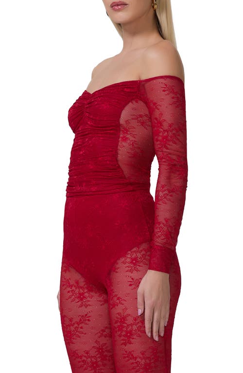 AFRM AFRM ODILLA LACE INSET OFF THE SHOULDER TOP