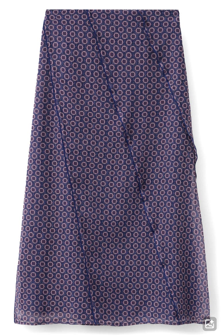 Floral Print Maxi Skirt, Alternate, color, NAVY