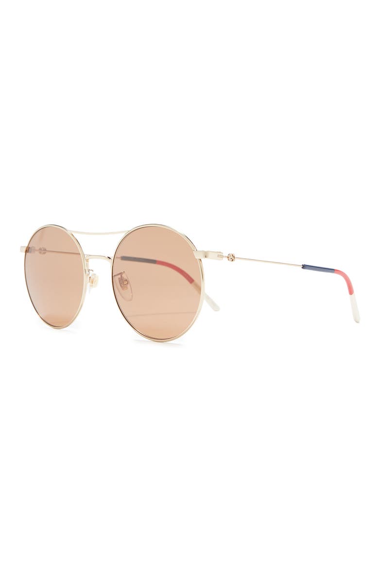 56mm Round Sunglasses, Alternate, color, GOLD