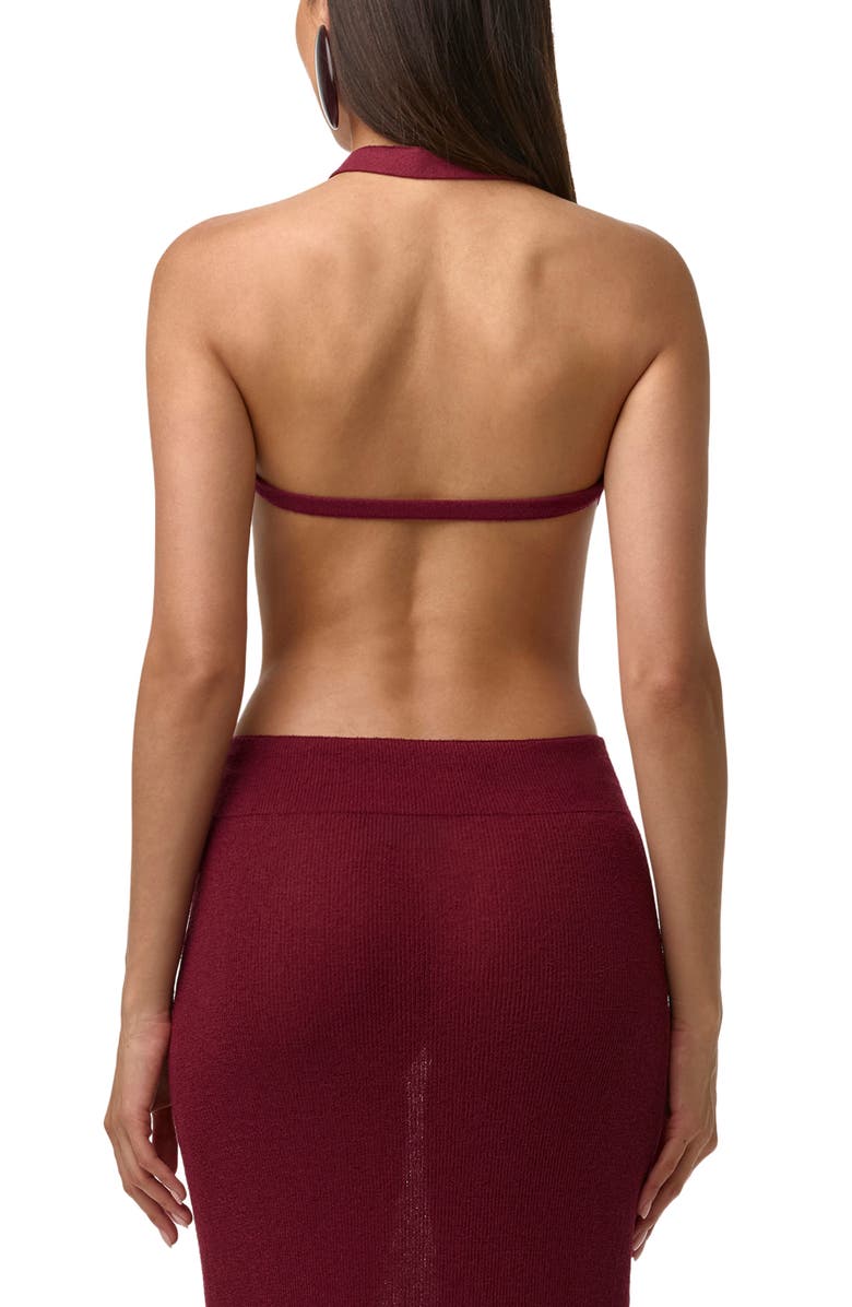 Naked Wardrobe Knit Crop Top, Alternate, color, Sangria