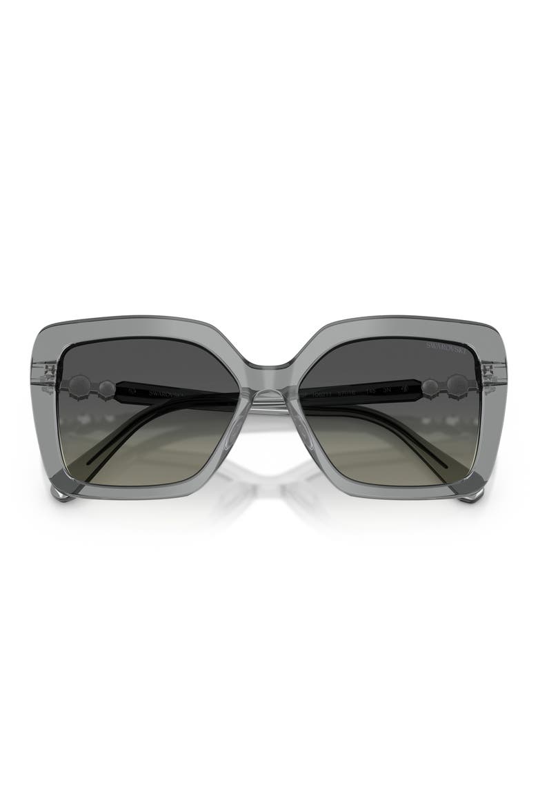 57mm Butterfly Sunglasses, Alternate, color, TRANSPARENT GREY / GREY