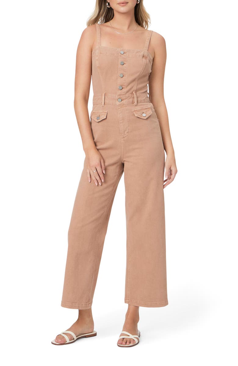 PAIGE Anessa Sleeveless Crop Wide Leg Denim Jumpsuit, Main, color, 