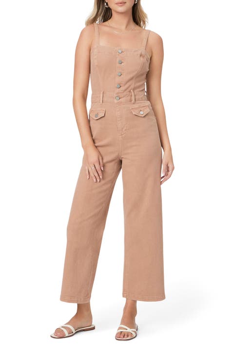 Anessa Sleeveless Crop Wide Leg Denim Jumpsuit