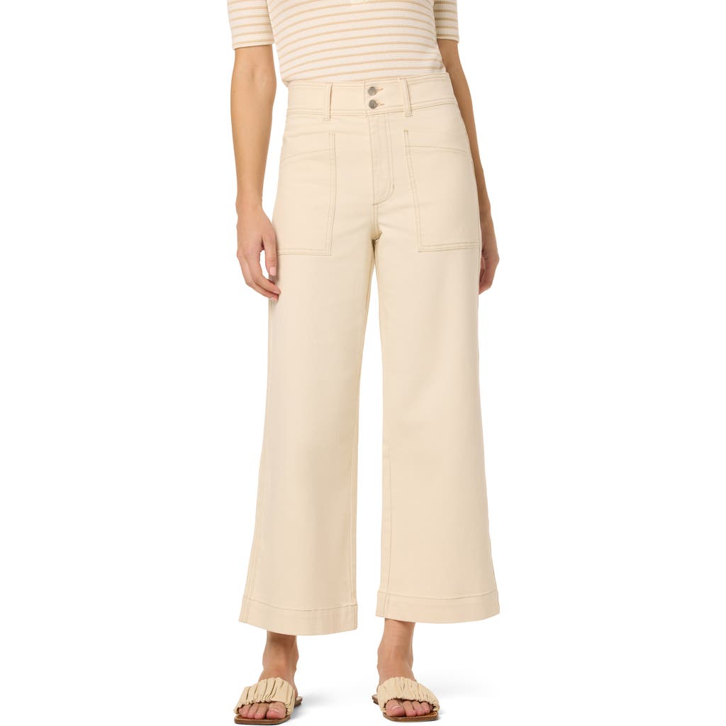 Joe's Ankle Cargo Wide Leg Jeans In Ecru