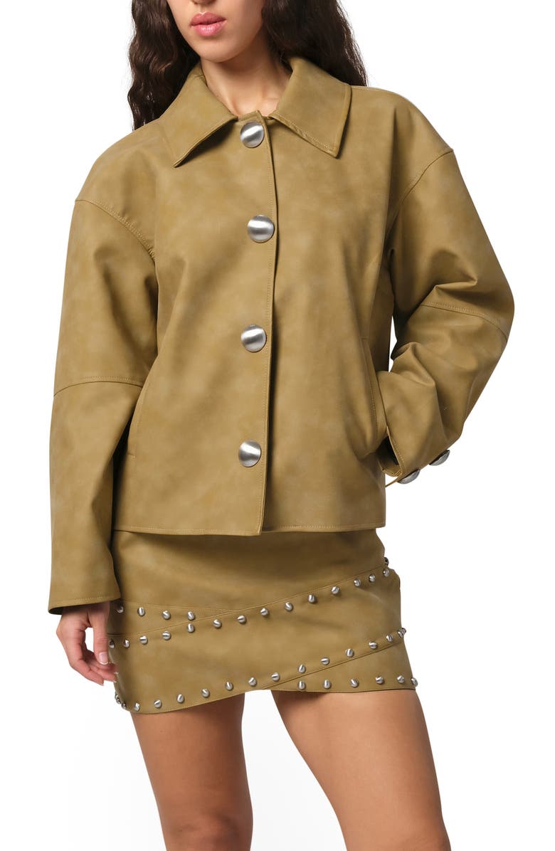 Apparis Faux Leather Crop Jacket, Alternate, color, 