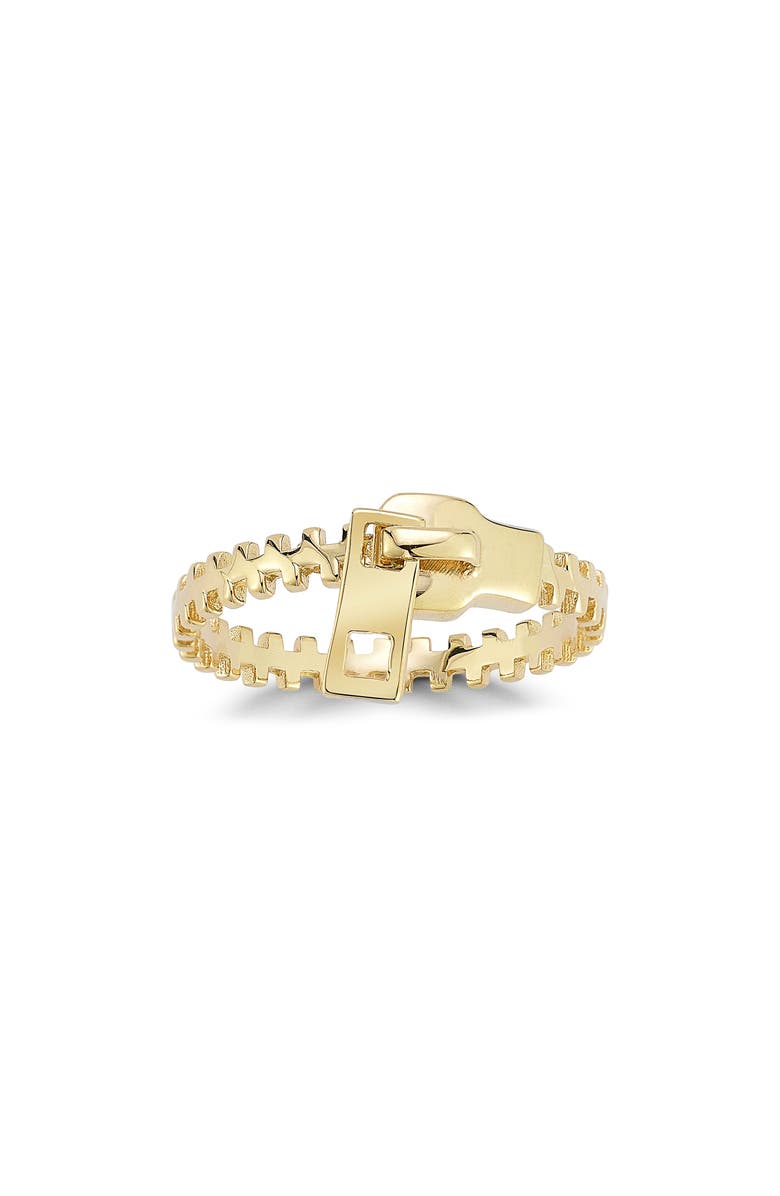 Ember Fine Jewelry 14K Gold Zipper Ring, Main, color, 
