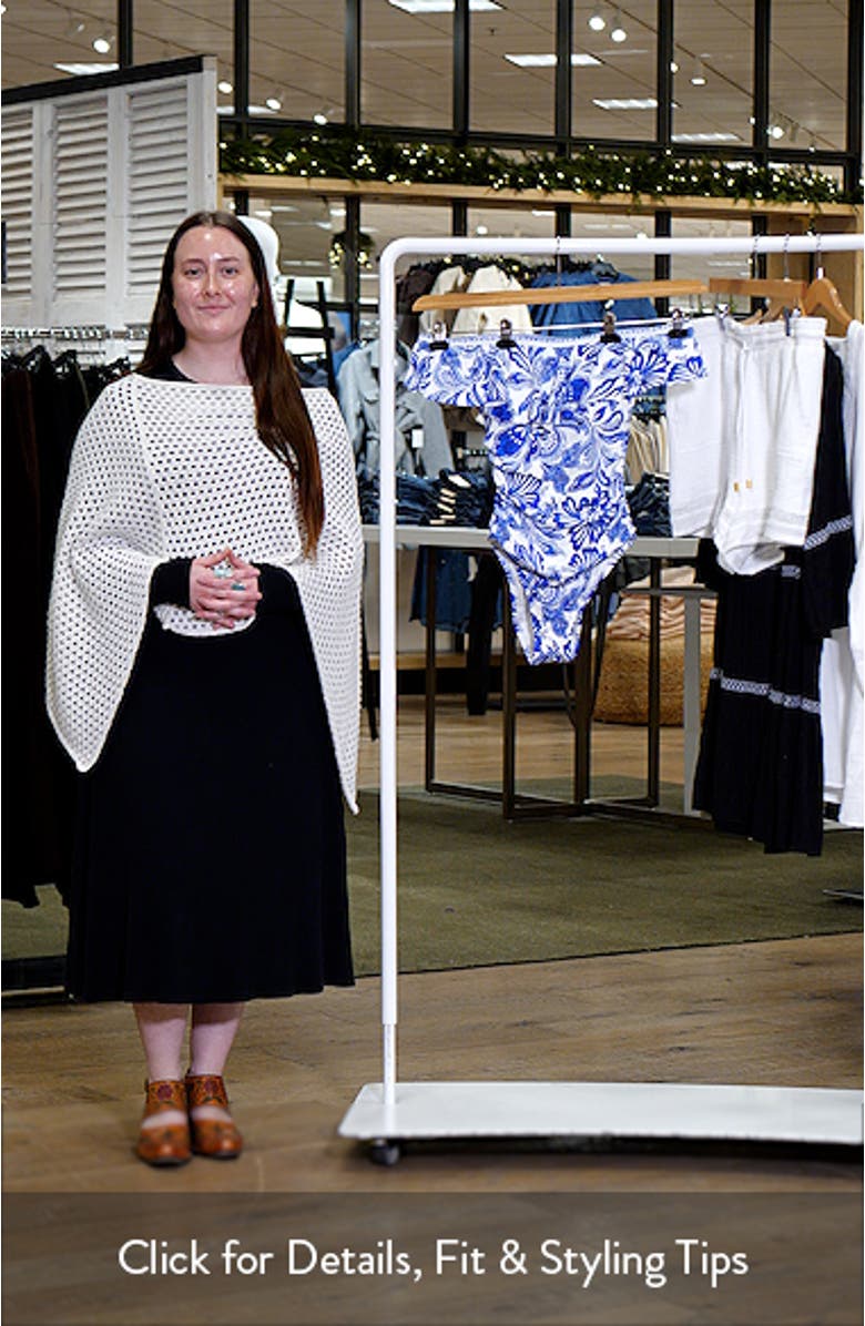 Botanical Brocade Ruffle Off the Shoulder One-Piece Swimsuit, sales video thumbnail