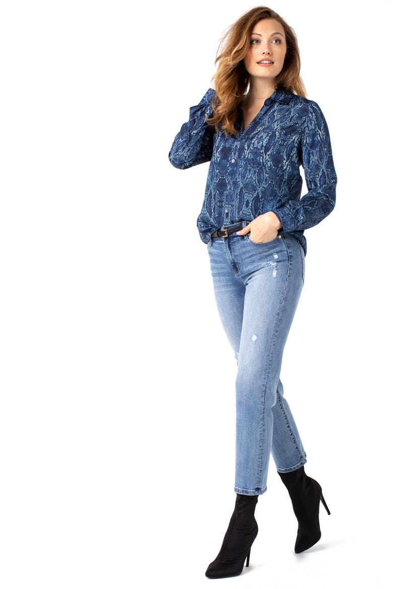 Ripped Ankle Straight Leg Jeans, Alternate, color, GORDON