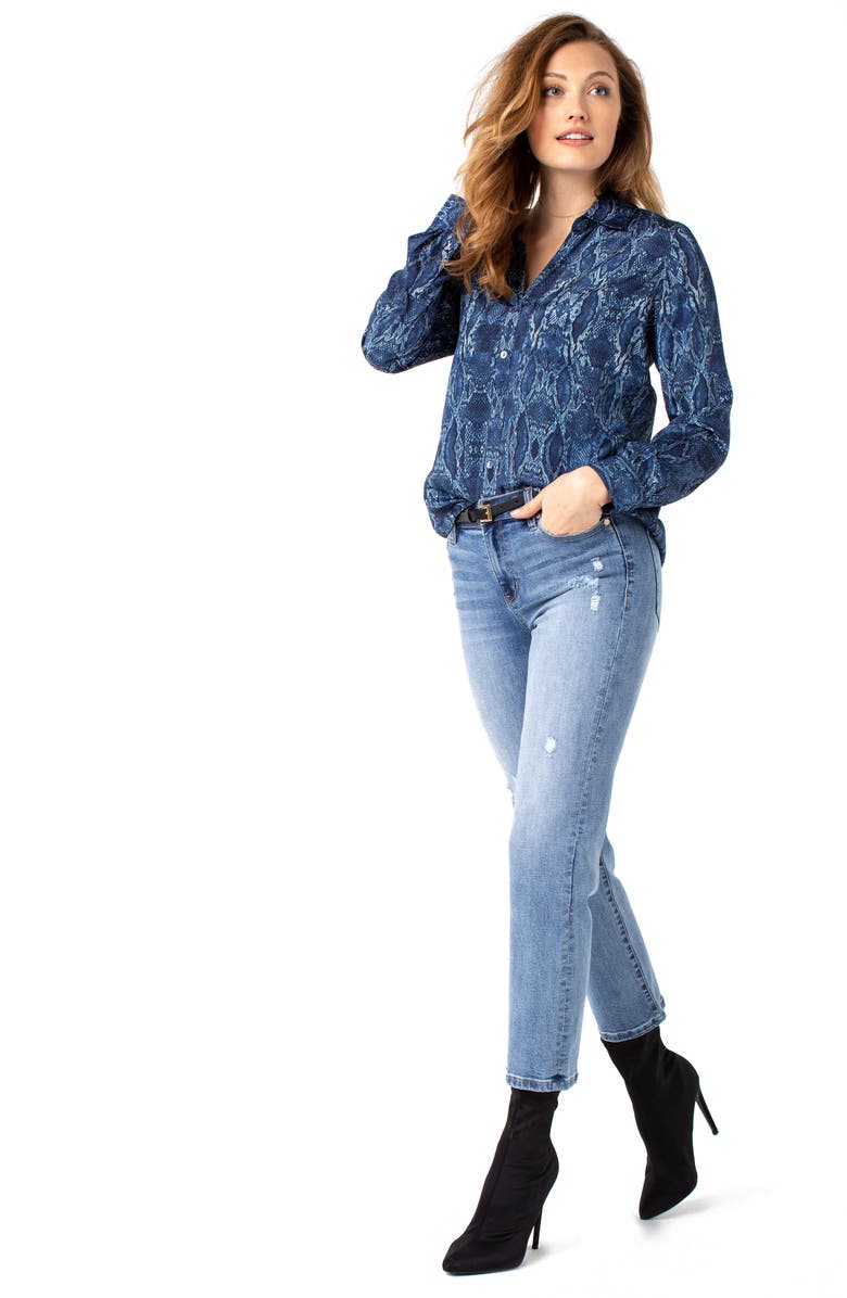 Liverpool Los Angeles Ripped Ankle Straight Leg Jeans, Alternate, color, 