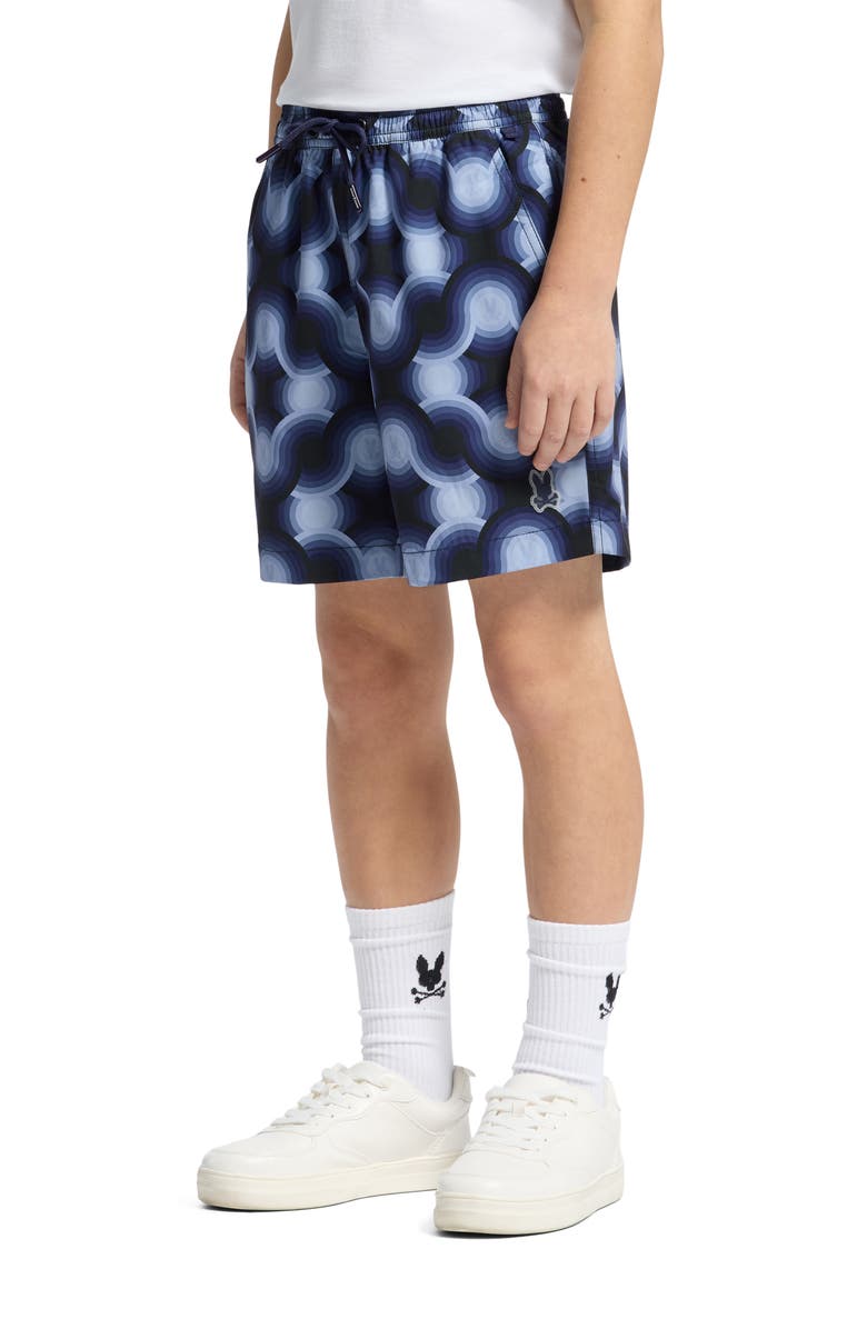 Psycho Bunny Kids' Paros Swim Trunks, Alternate, color, Evening Blue