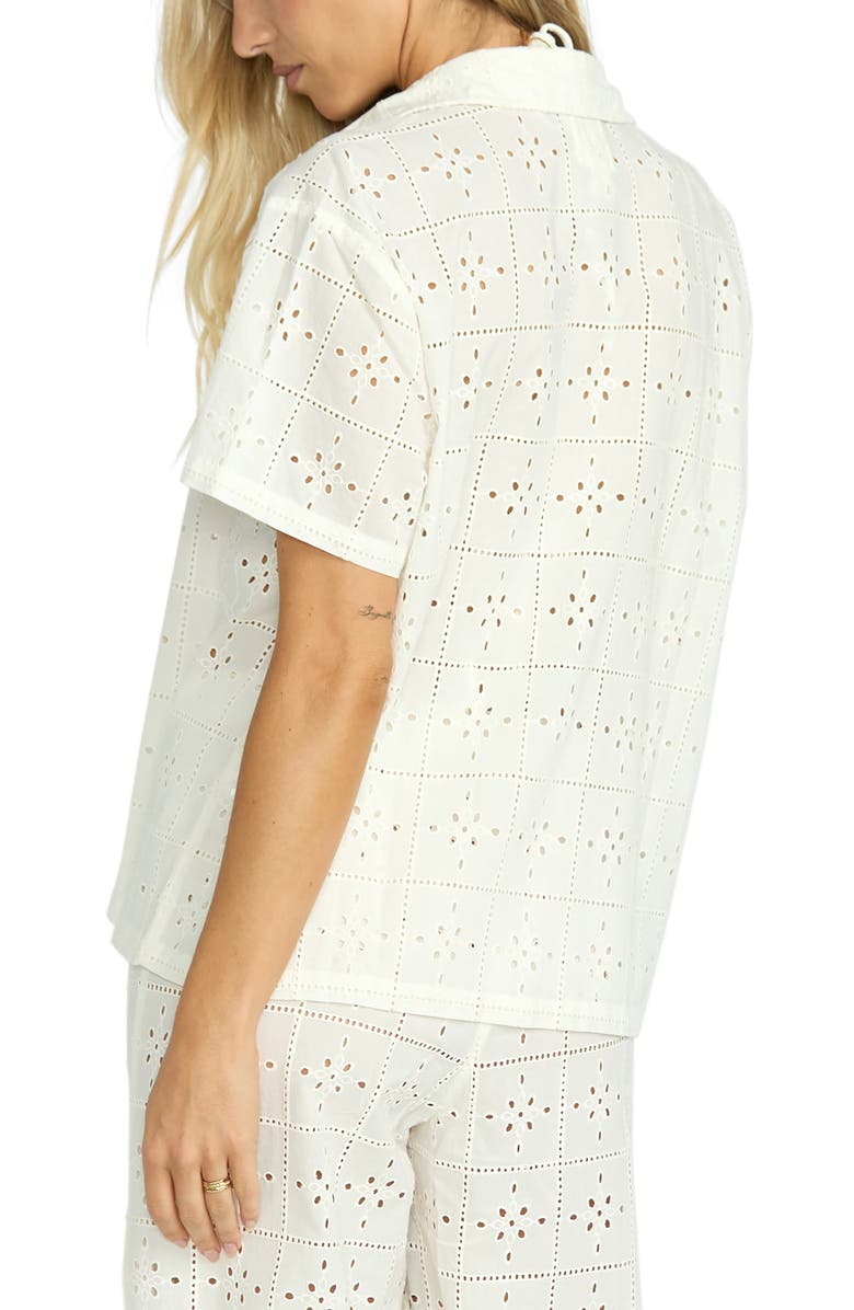 Billabong Eyelet Crush Button-Up Cover-Up Shirt, Alternate, color, Salt Crystal