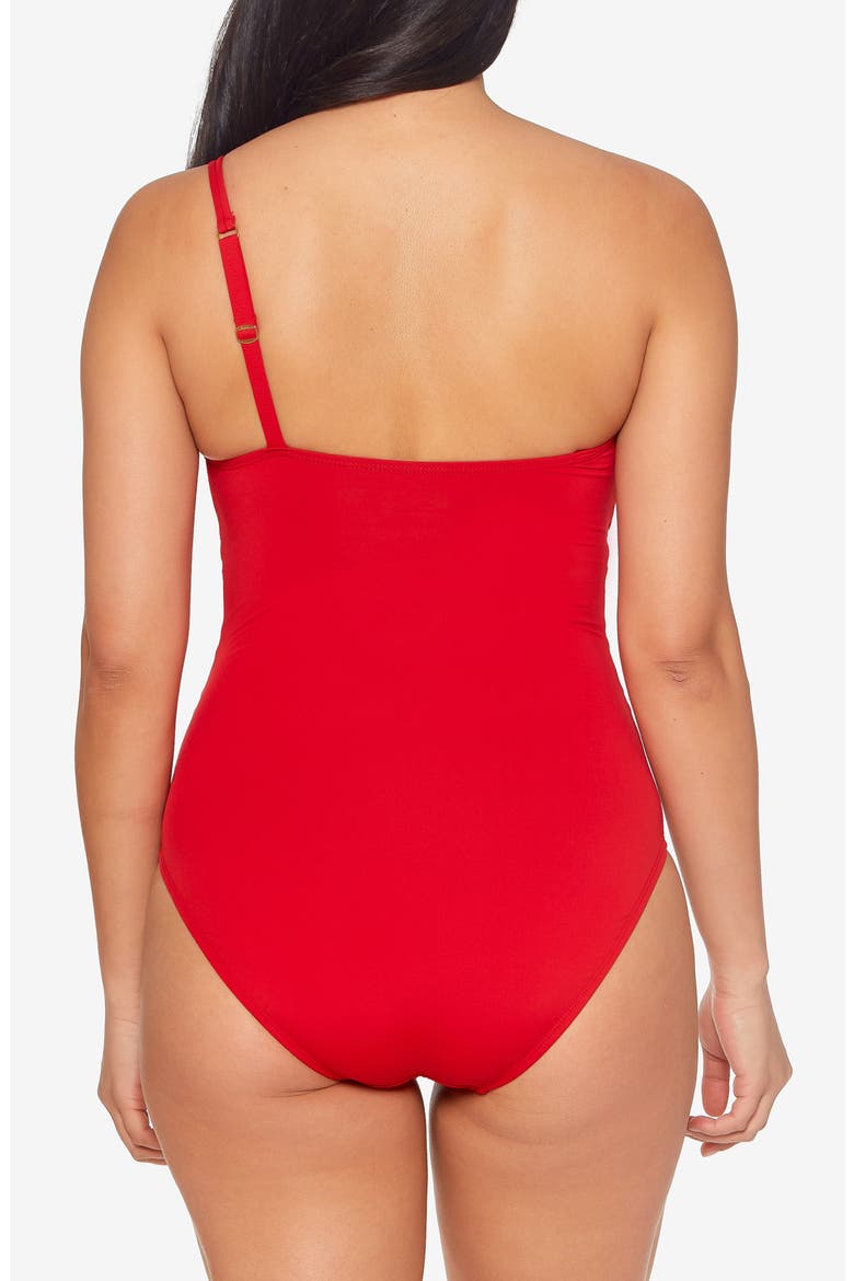 Behind the Seams One-Shoulder One-Piece Swimsuit, Alternate, color, GINGER