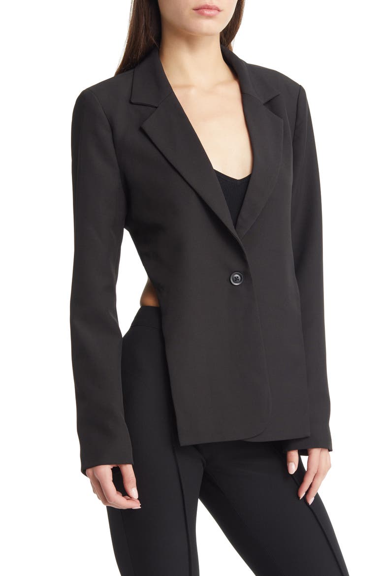 Open Back Blazer, Alternate, color, BLACK
