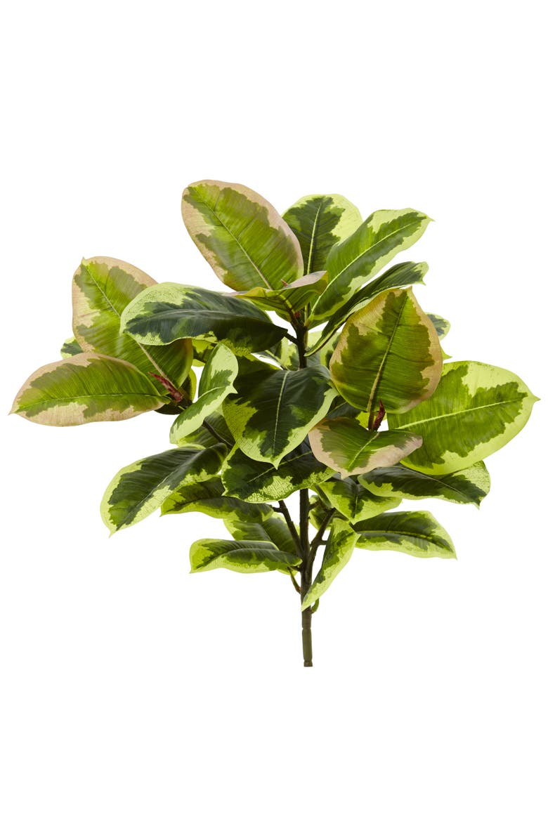 NEARLY NATURAL 23-in Rubber Leaf Artificial Plant, Main, color, Green