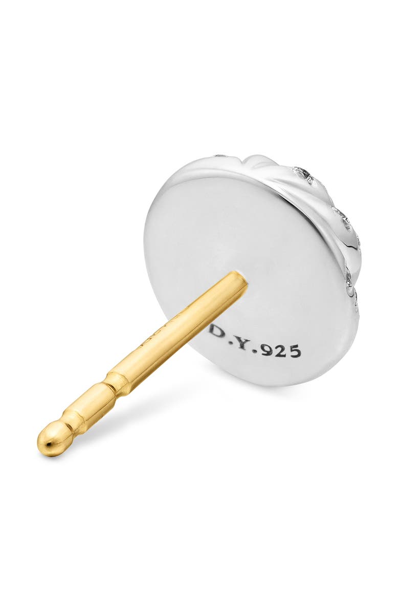 David Yurman Sculpted Cable Pavé Diamond Stud Earrings, Alternate, color, Sterling Silver/ Diamond