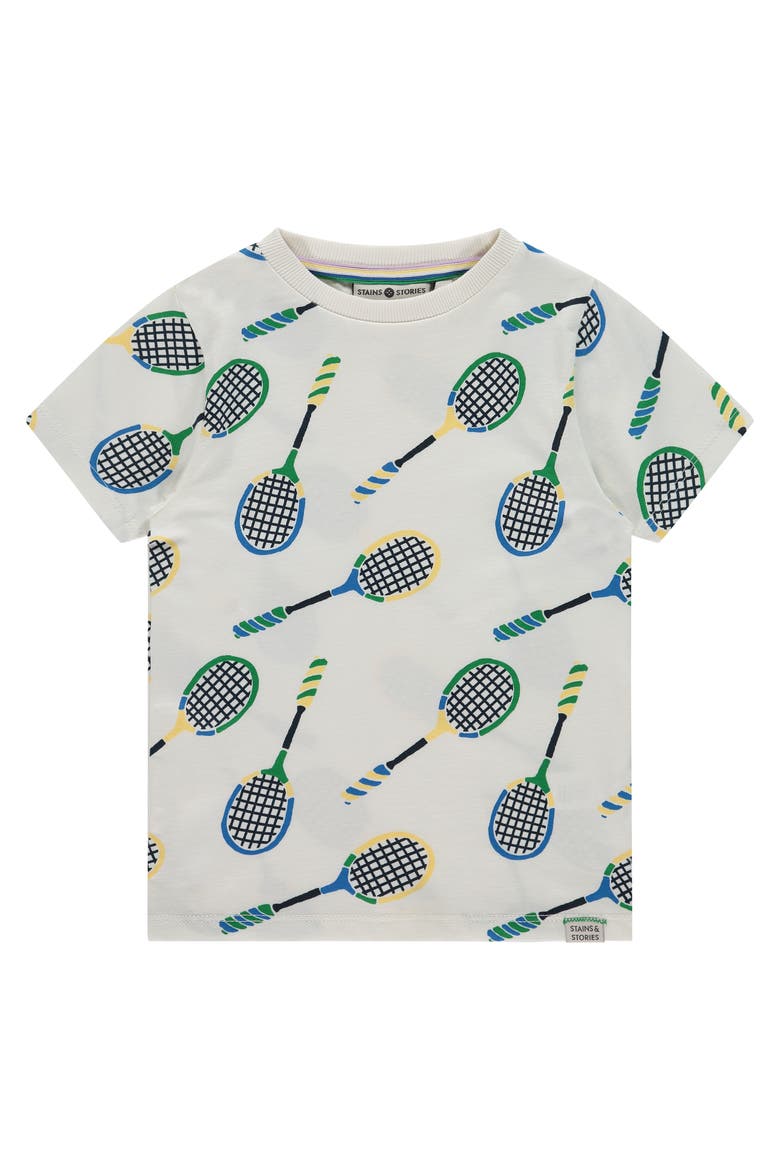 Allover Print T-Shirt, Main, color, Racquet in Cloud