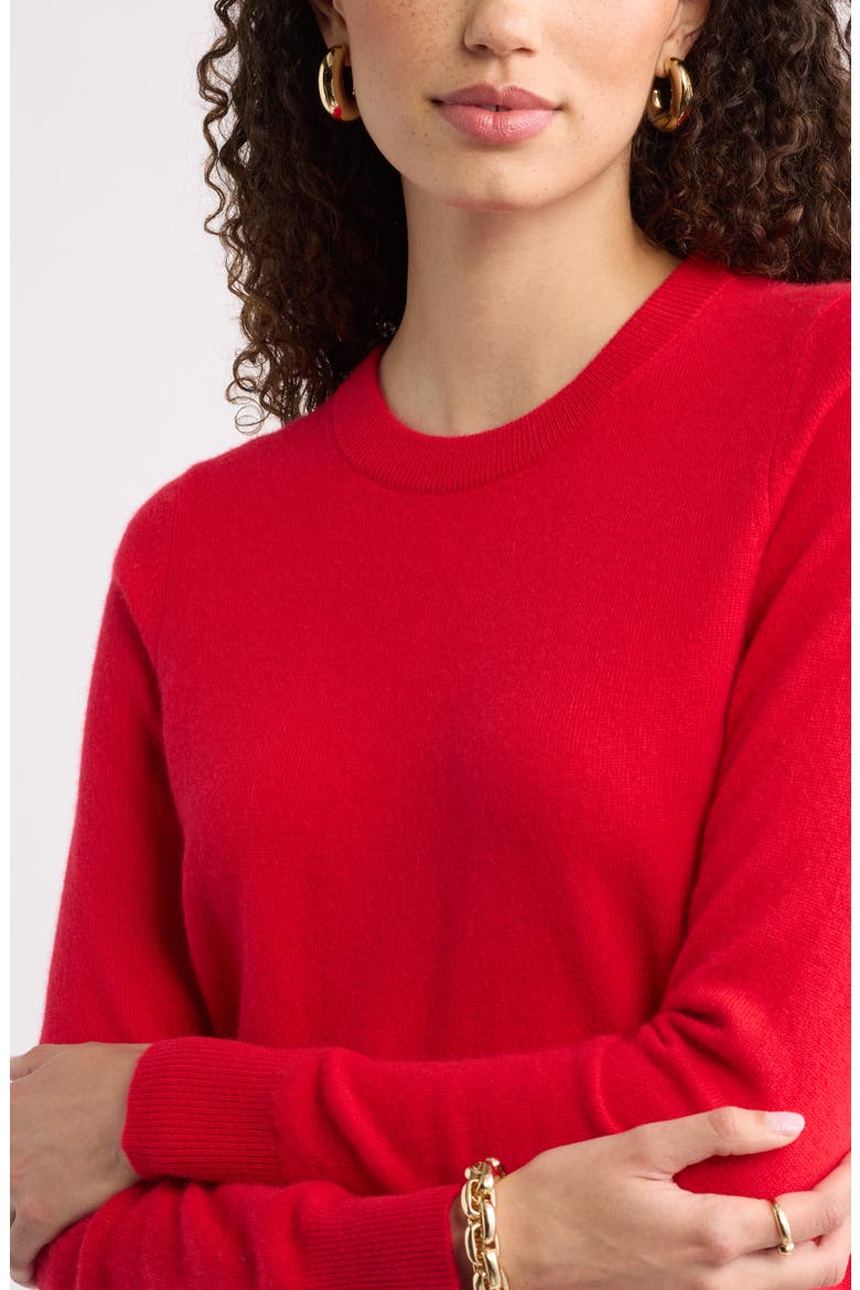Crewneck Cashmere Sweater, Alternate, color, RED CELEBRATION