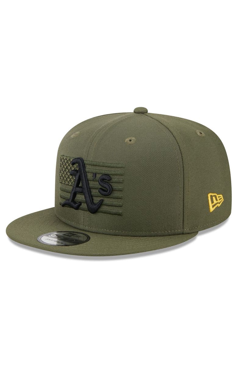 New Era Men's New Era  Green Oakland Athletics 2023 Armed Forces Day 9FIFTY Snapback Adjustable Hat, Alternate, color, 