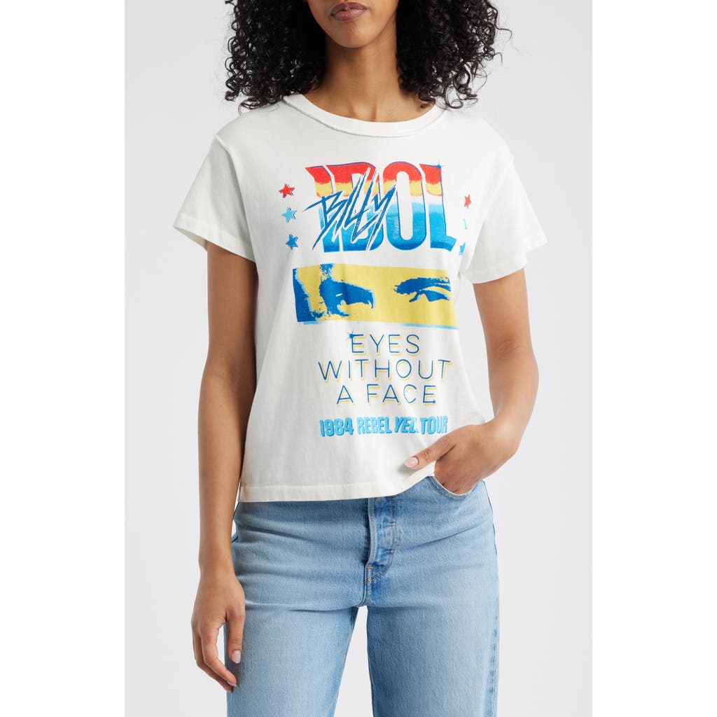 Daydreamer Billy Idol Eyes Without A Face Cotton Graphic T-Shirt in Vintage White  product