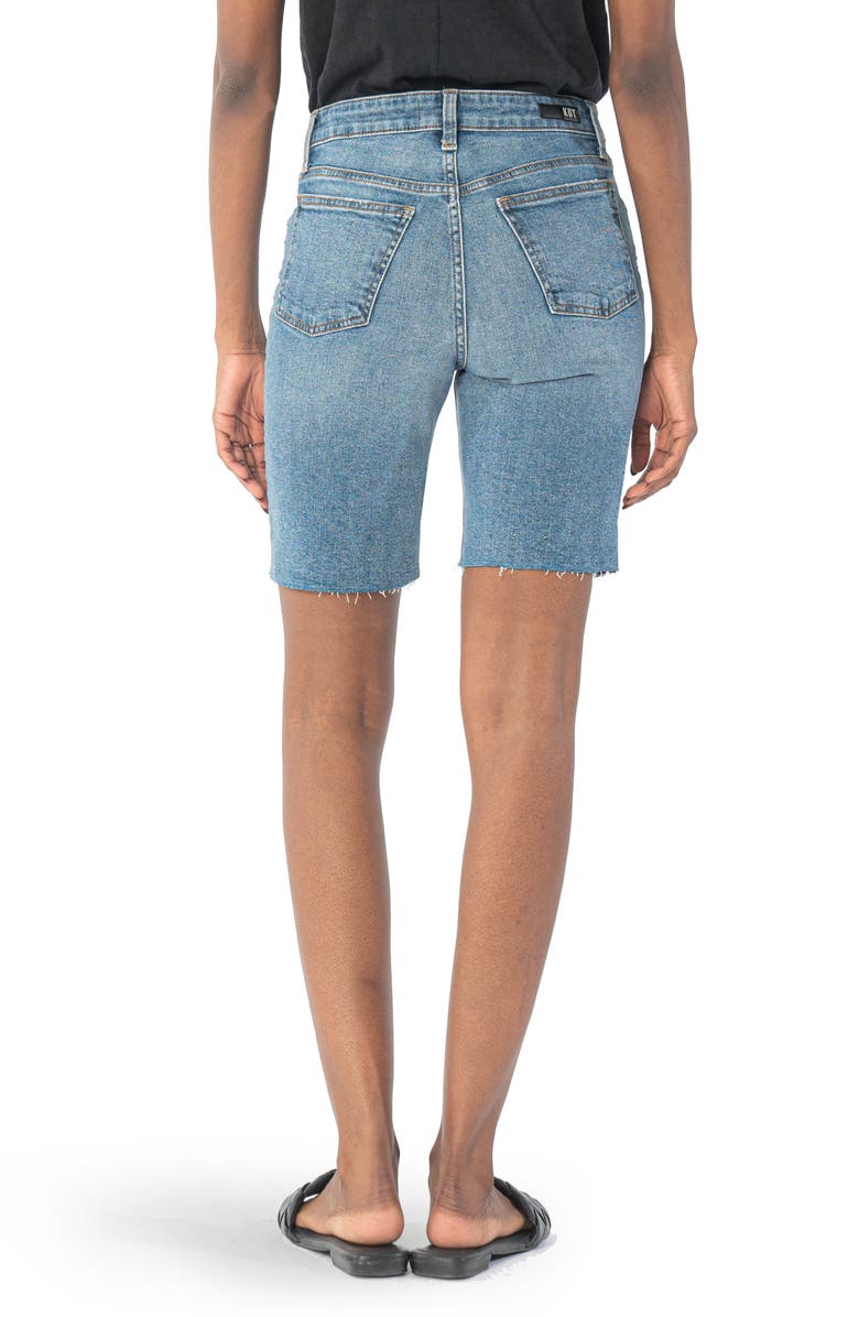 KUT from the Kloth Margot High Waist Cutoff Denim Bermuda Shorts, Alternate, color, 