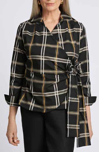 Foxcroft Salina Plaid Wrap Shirt