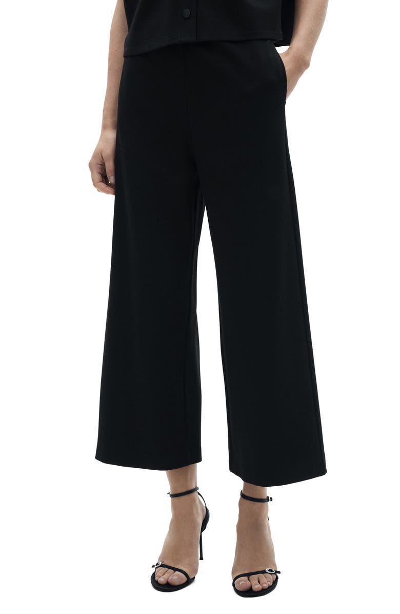 MANGO Wide Leg Knit Crop Pants, Main, color, 