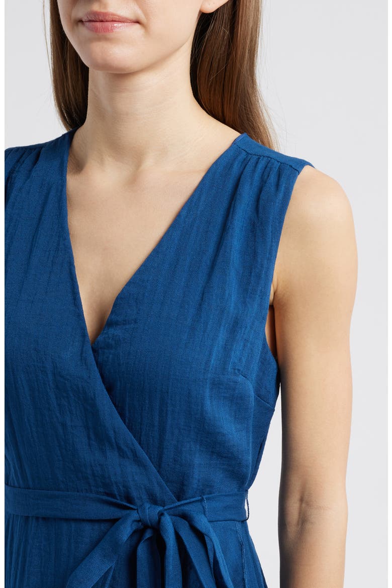 Sleeveless Faux Wrap Dress, Alternate, color, CHAMBRE
