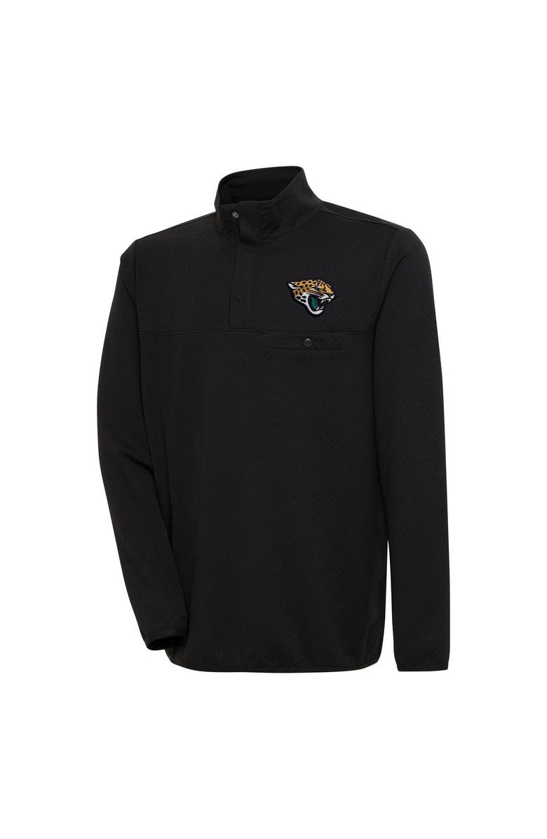 ANTIGUA Men's Antigua  Black Jacksonville Jaguars Streamer Quarter-Snap Pullover Jacket, Main, color, 