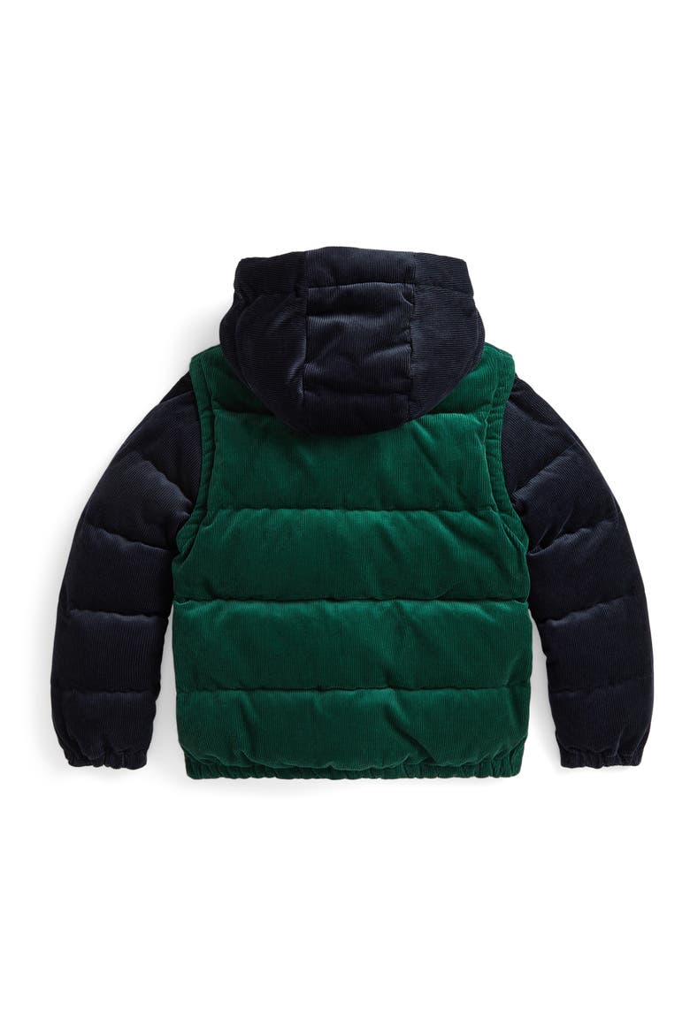 Kids' Convertible Corduroy Down & Feather Fill Jacket, Alternate, color, MULTI