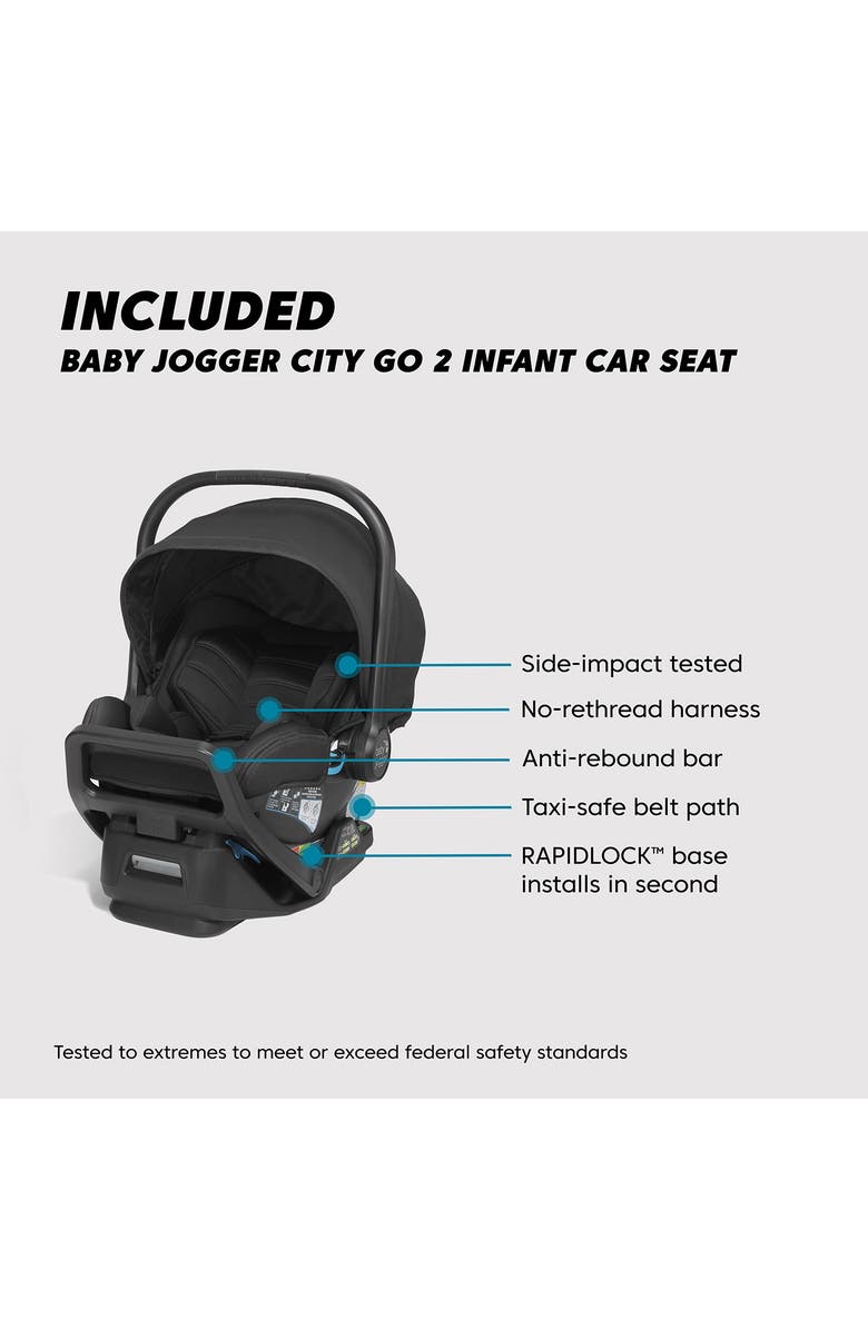 Baby Jogger City Select<sup>®</sup> 2 Collection Stroller, RAPIDLOCK<sup>™</sup> Car Seat Base & City GO<sup>™</sup> 2 Infant Car Seat Travel System, Alternate, color, Lunar Black