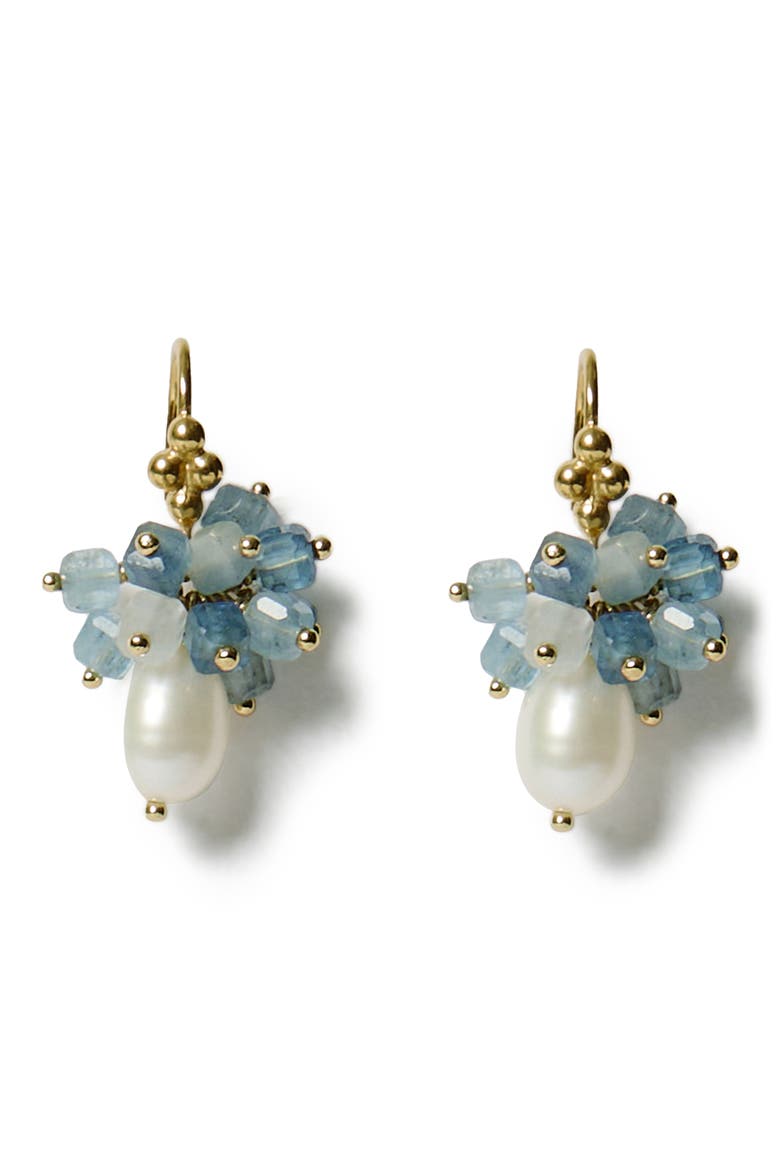Firework Aquamarine Cluster Drop Earrings, Main, color, AQUAMARINE