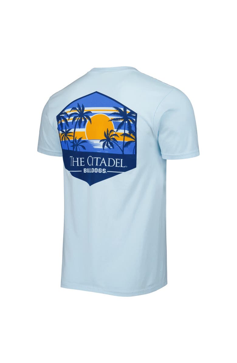 IMAGE ONE Men's Light Blue Citadel Bulldogs Landscape Shield T-Shirt, Alternate, color, 
