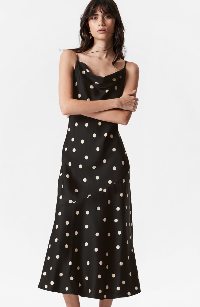 & Other Stories Print Midi Dress, Alternate, color, Black Dark