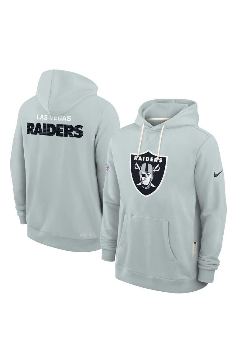 Nike Men's Nike Silver Las Vegas Raiders Sideline Standard Issue Initial Home Dri-FIT Hoodie, Alternate, color, Silver