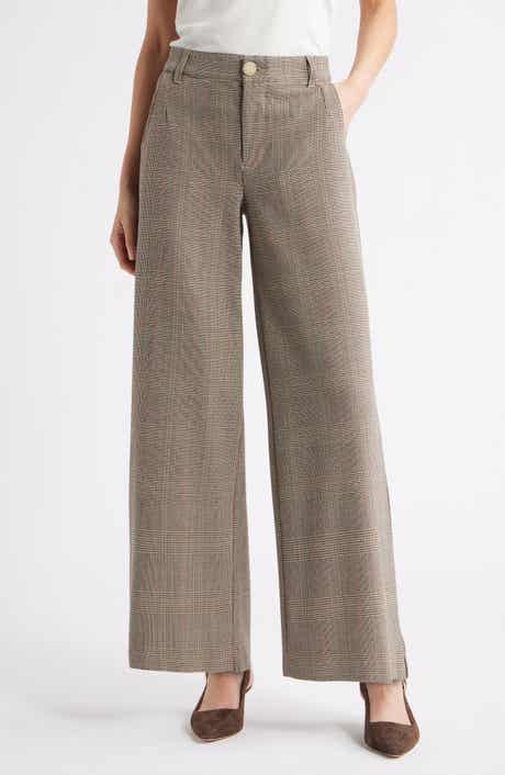 Wit & Wisdom Whitney Skyrise Glen Plaid Pleated Wide Leg Trousers