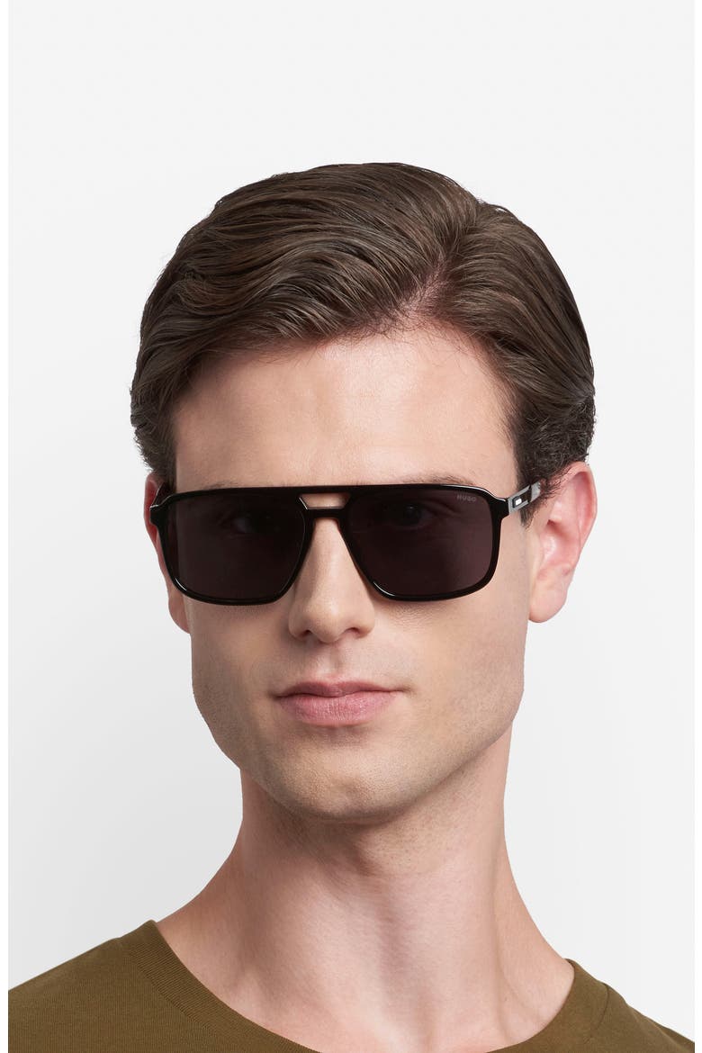 58mm Navigator Sunglasses, Alternate, color, BLACK/ GREY